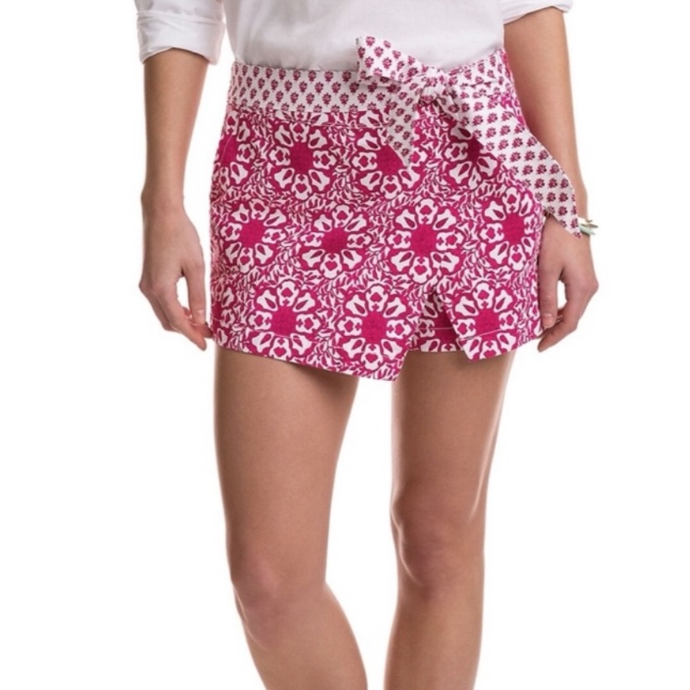 Vineyard Vines Skort / Skirt Front Bow-Tie Pink Floral Print